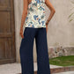 Printed Tank Top and Wide Leg Pants Set - MegaSuperStar
