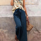 Printed Tank Top and Wide Leg Pants Set - MegaSuperStar