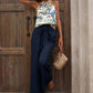 Printed Tank Top and Wide Leg Pants Set - MegaSuperStar