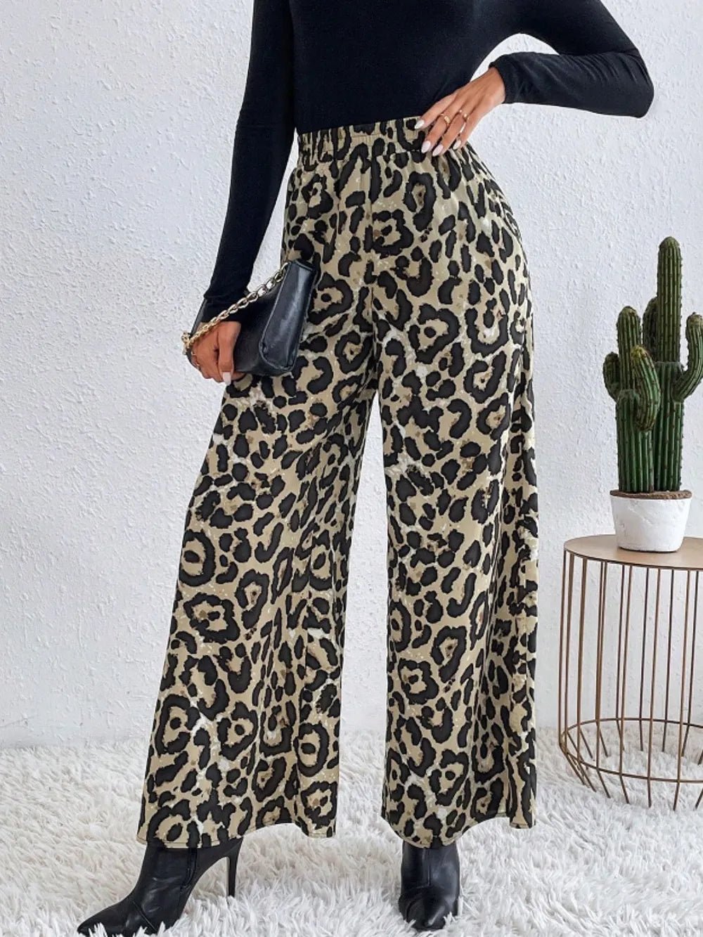 💖 Printed Wide Leg Pants with Elastic Waist for Ultimate Comfort 💖 - MegaSuperStar