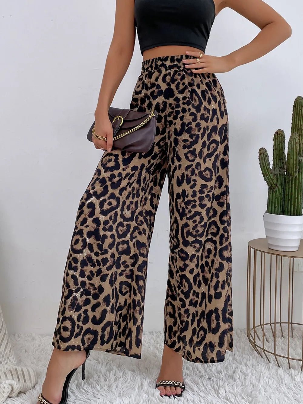 💖 Printed Wide Leg Pants with Elastic Waist for Ultimate Comfort 💖 - MegaSuperStar