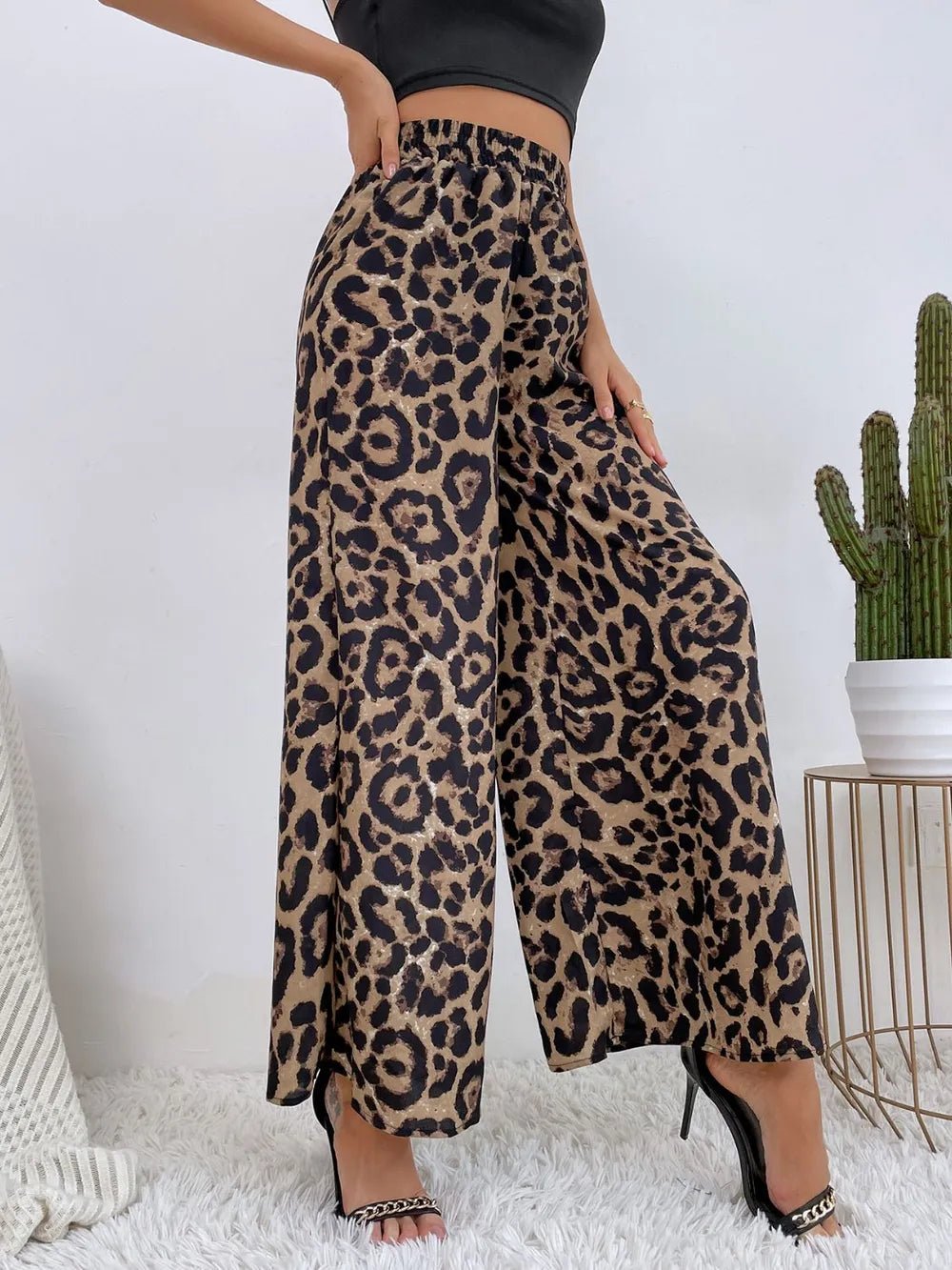 💖 Printed Wide Leg Pants with Elastic Waist for Ultimate Comfort 💖 - MegaSuperStar