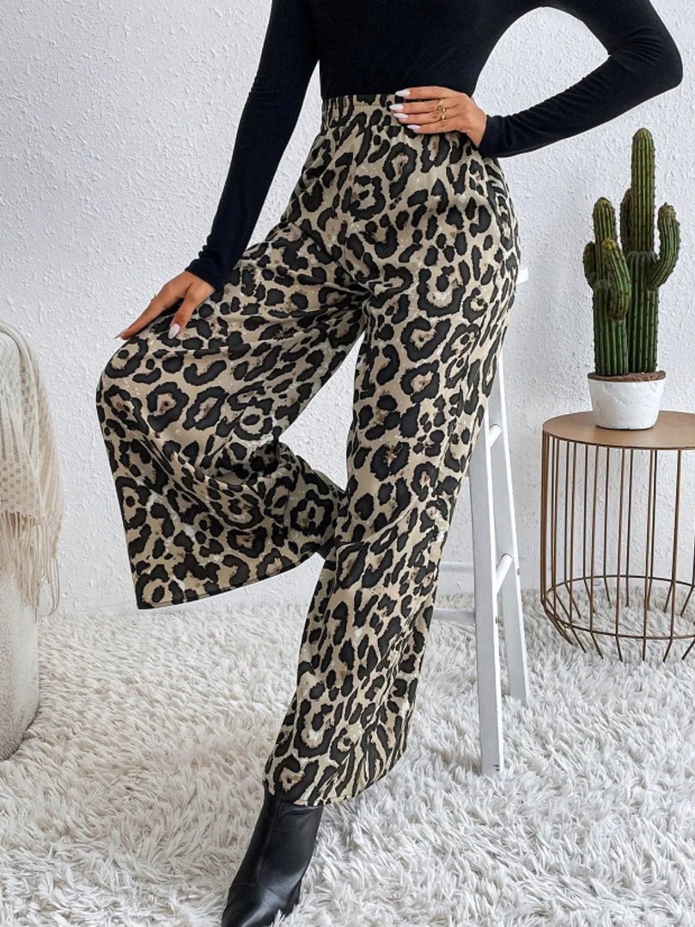 💖 Printed Wide Leg Pants with Elastic Waist for Ultimate Comfort 💖 - MegaSuperStar