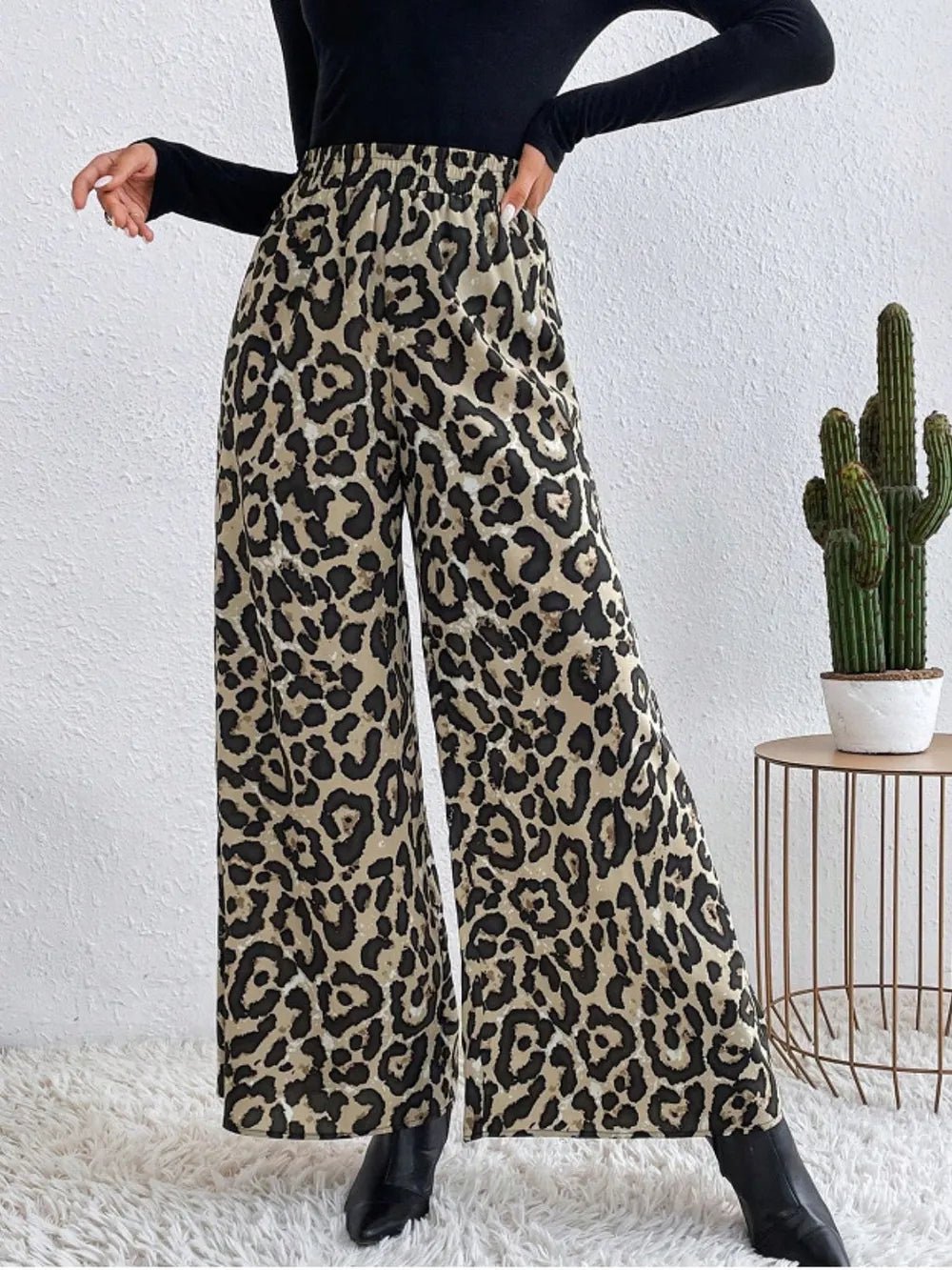 💖 Printed Wide Leg Pants with Elastic Waist for Ultimate Comfort 💖 - MegaSuperStar