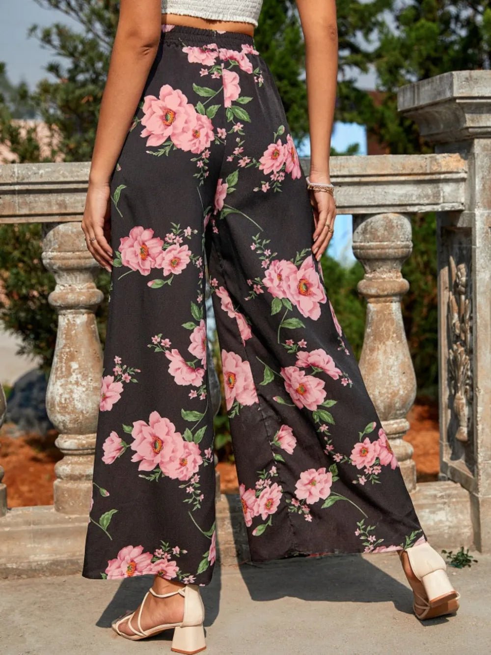 💖 Printed Wide Leg Pants with Elastic Waist for Ultimate Comfort 💖 - MegaSuperStar