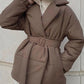 Puffer Long Sleeve Winter Coat with Belt - MegaSuperStar