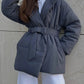 Puffer Long Sleeve Winter Coat with Belt - MegaSuperStar