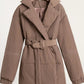 Puffer Long Sleeve Winter Coat with Belt - MegaSuperStar