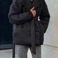 Puffer Long Sleeve Winter Coat with Belt - MegaSuperStar