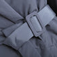 Puffer Long Sleeve Winter Coat with Belt - MegaSuperStar