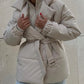 Puffer Long Sleeve Winter Coat with Belt - MegaSuperStar
