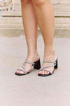 Qupid Level Up Rhinestone Strap Heels for Glamorous Footwear thumbnail
