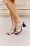 Qupid Level Up Rhinestone Strap Heels for Glamorous Footwear thumbnail
