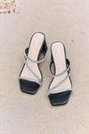 Qupid Level Up Rhinestone Strap Heels for Glamorous Footwear thumbnail