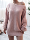 Rib-Knit Mini Sweater Dress thumbnail