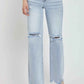 RISEN Full Size High Rise Distressed Wide Leg Jeans - MegaSuperStar