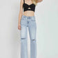 RISEN Full Size High Rise Distressed Wide Leg Jeans - MegaSuperStar