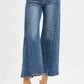 RISEN High Rise Crop Wide Leg Jeans with Step Hem - Trendy & Comfortable - MegaSuperStar