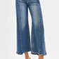 RISEN High Rise Crop Wide Leg Jeans with Step Hem - Trendy & Comfortable - MegaSuperStar