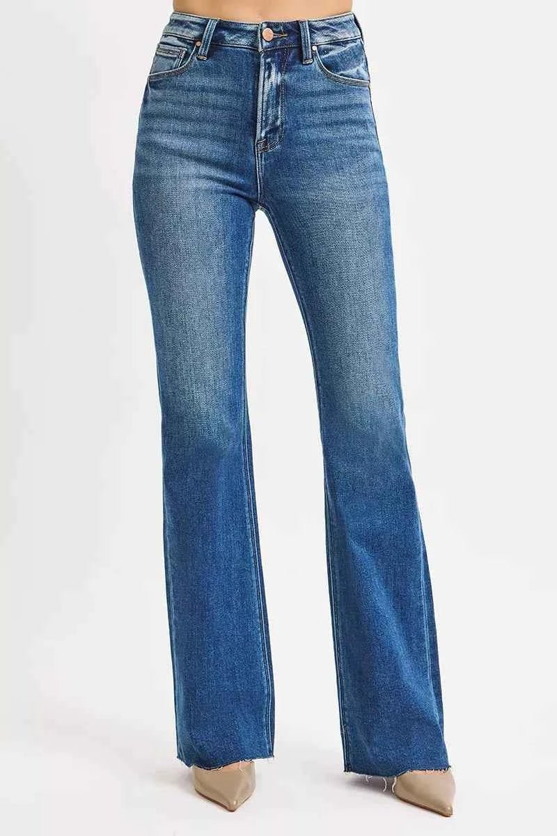 RISEN High Rise Flare Jeans for Effortless Style and Comfort - MegaSuperStar