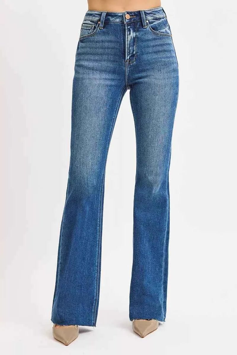 RISEN High Rise Flare Jeans for Effortless Style and Comfort - MegaSuperStar