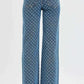 RISEN High Rise Wide Leg Bow Embroidered Jeans - Fashionable and Comfortable High Rise Wide Leg Jeans - MegaSuperStar