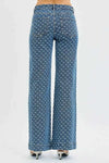 💕 RISEN High Rise Wide Leg Bow Embroidered Jeans - Fashionable and Comfortable High Rise Wide Leg Jeans 💕 thumbnail