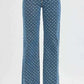 RISEN High Rise Wide Leg Bow Embroidered Jeans - Fashionable and Comfortable High Rise Wide Leg Jeans - MegaSuperStar