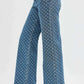 RISEN High Rise Wide Leg Bow Embroidered Jeans - Fashionable and Comfortable High Rise Wide Leg Jeans - MegaSuperStar