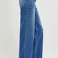 RISEN High Rise Wide Leg Jeans With Cuffed Hem - MegaSuperStar