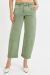 RISEN Plus Size Tummy Control Jeans - High Rise Crop Barrel Style for Ultimate Comfort thumbnail