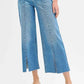 RISEN Tummy Control Wide Leg Jeans with Mid Rise and Front Slit - MegaSuperStar