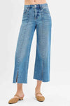 💕 RISEN Tummy Control Wide Leg Jeans with Mid Rise and Front Slit 💕 thumbnail