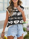 🌸 Round Neck Cap Sleeve Knit Top for Effortless Style and Comfort 🌸 thumbnail