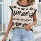 Round Neck Cap Sleeve Knit Top - MegaSuperStar