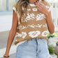 Round Neck Cap Sleeve Knit Top - MegaSuperStar