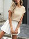 🌺 Round Neck Waffle Knit Top 🌺 thumbnail