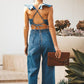 Ruffled Sleeveless Denim Jumpsuit - MegaSuperStar