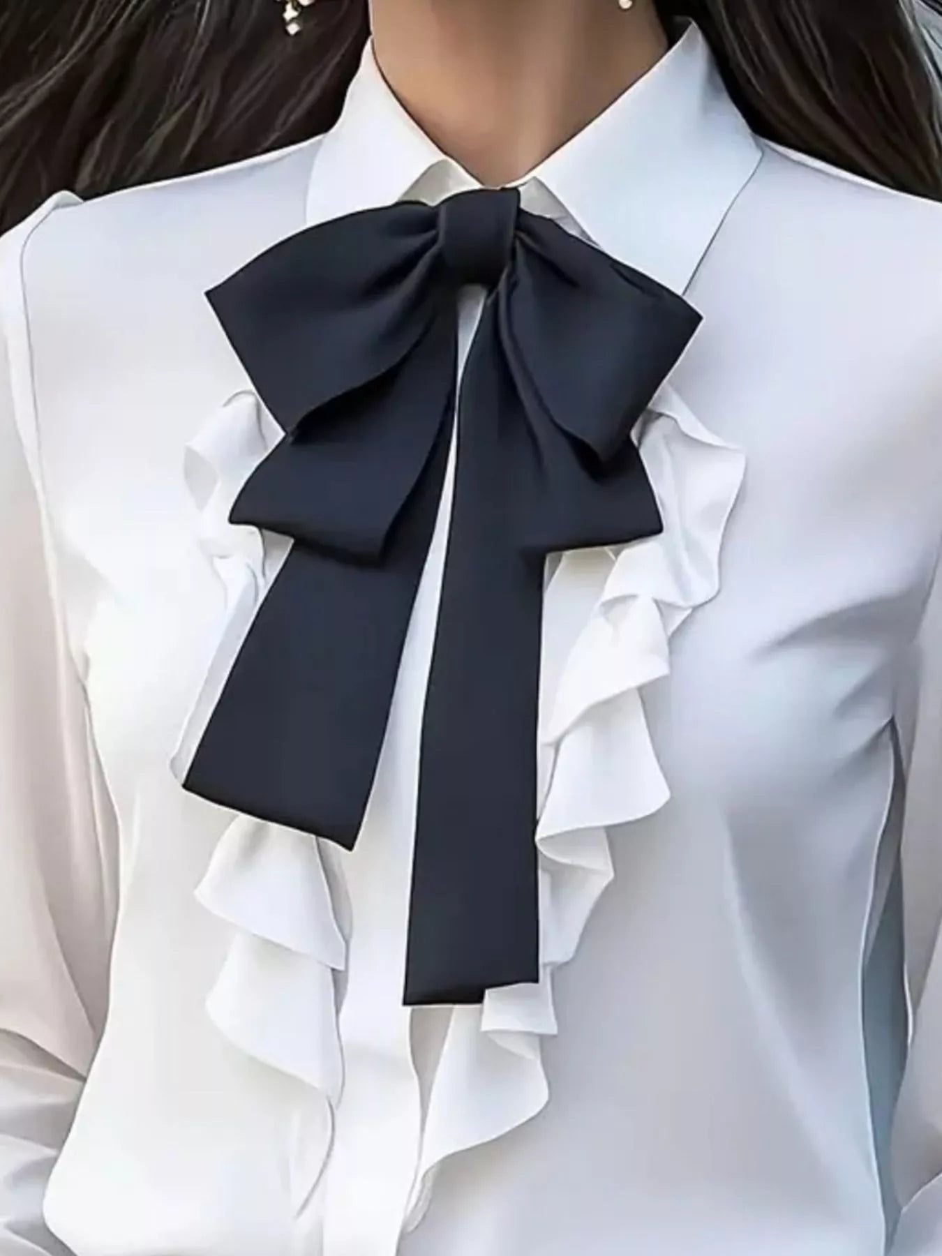 Ruffled Tie Front Blouse for Chic Style and Comfort - MegaSuperStar