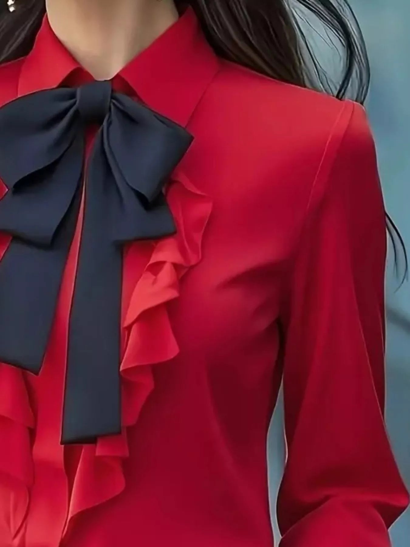 Ruffled Tie Front Blouse for Chic Style and Comfort - MegaSuperStar