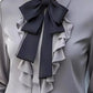 Ruffled Tie Front Blouse for Chic Style and Comfort - MegaSuperStar