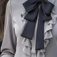 Ruffled Tie Front Blouse for Chic Style and Comfort - MegaSuperStar