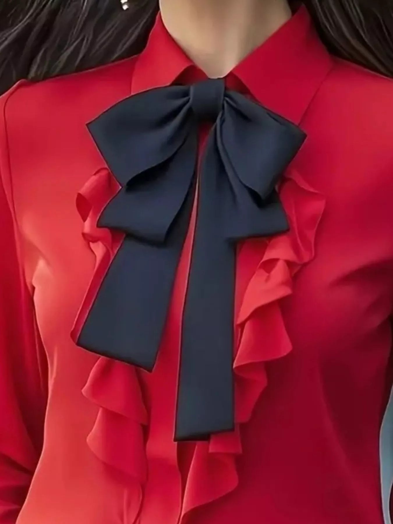 Ruffled Tie Front Blouse for Chic Style and Comfort - MegaSuperStar