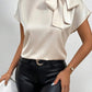Satin Bow Tie Neck Blouse - MegaSuperStar