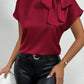 Satin Bow Tie Neck Blouse - MegaSuperStar
