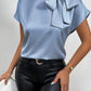 Satin Bow Tie Neck Blouse - MegaSuperStar