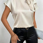 Satin Bow Tie Neck Blouse - MegaSuperStar