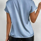 Satin Bow Tie Neck Blouse - MegaSuperStar