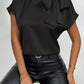 Satin Bow Tie Neck Blouse - MegaSuperStar