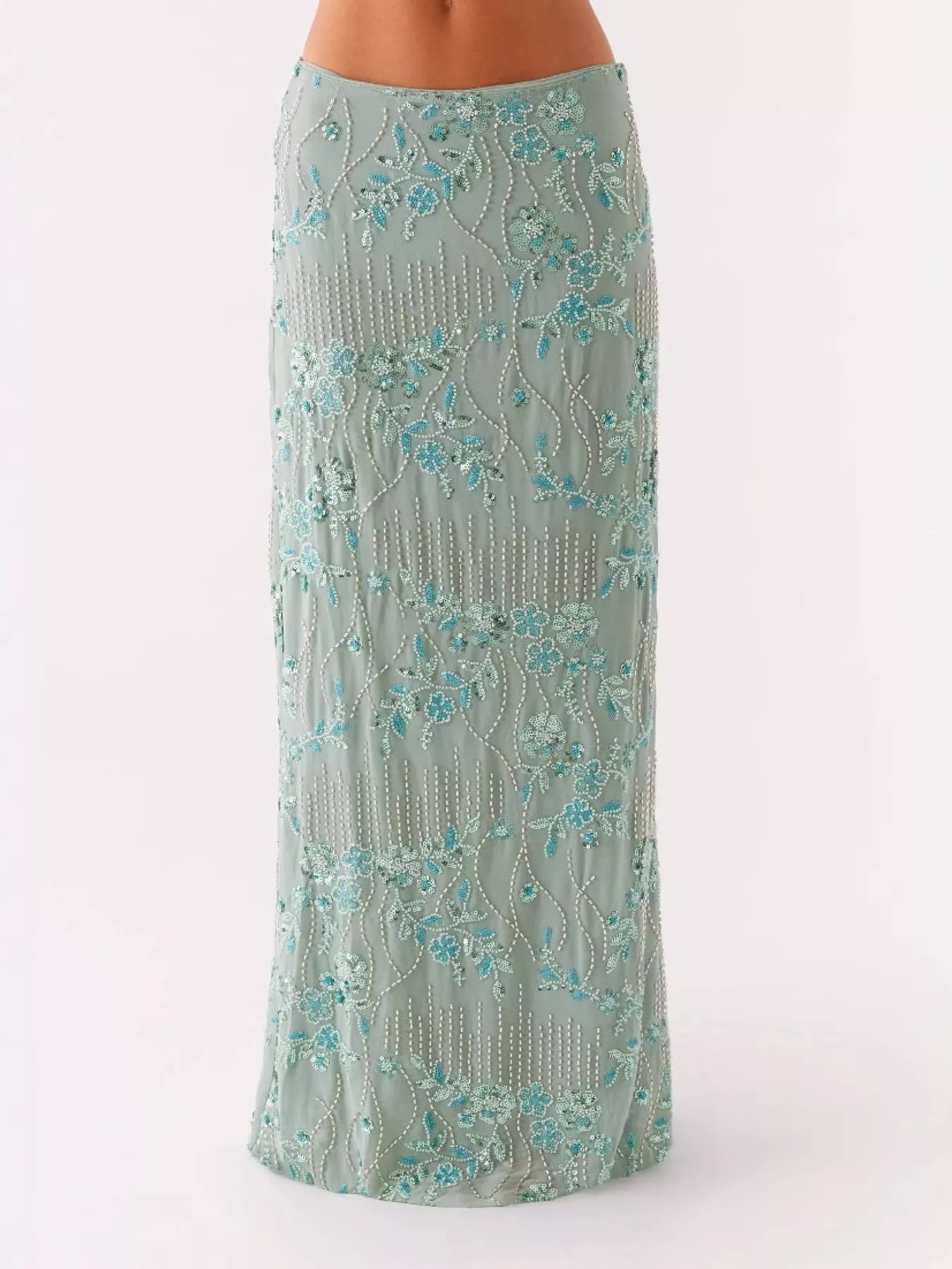 ✨ Sequin Embroidered Maxi Skirt 💃 - MegaSuperStar